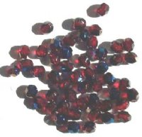50 6mm Faceted Garnet Azuro Firepolish Beads